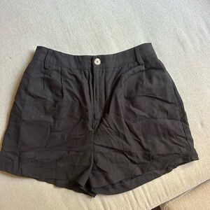 Workshop Republic Clothing Black High Waist Shorts